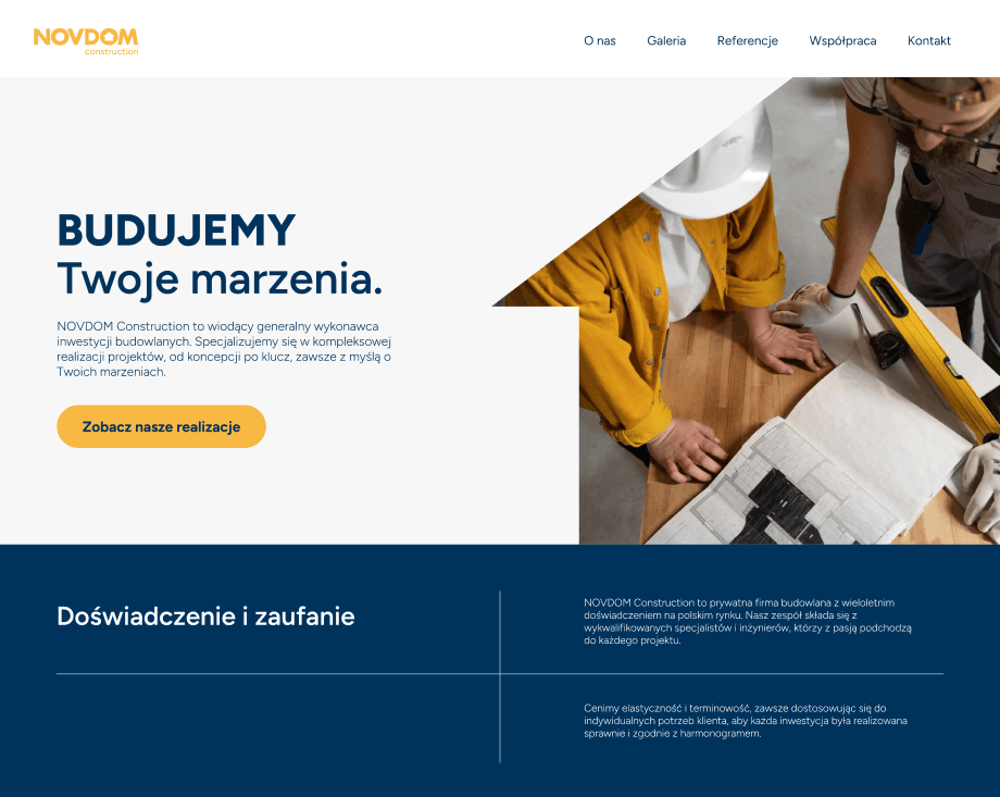 Novdom — profesjonalny UI/UX zaprojektowany w Figma - Projekt SynthIT