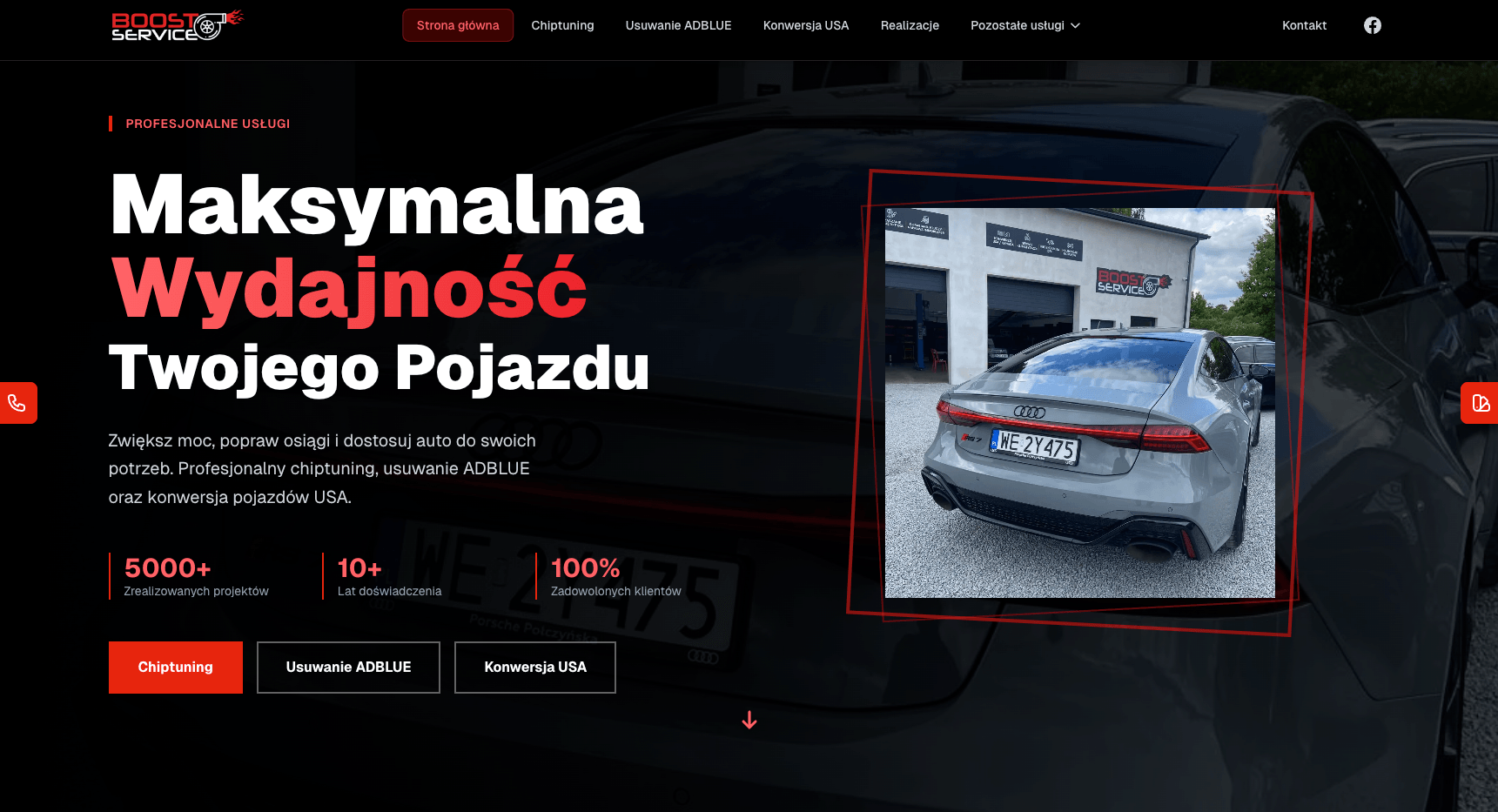 BoostService.pl - Chiptuning i Konwersja USA-PL - Projekt SynthIT
